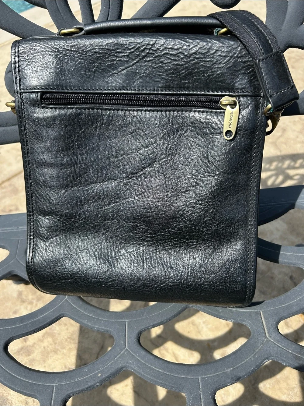 Black Leather Men's Crossbody Bag - Undetermined Brand